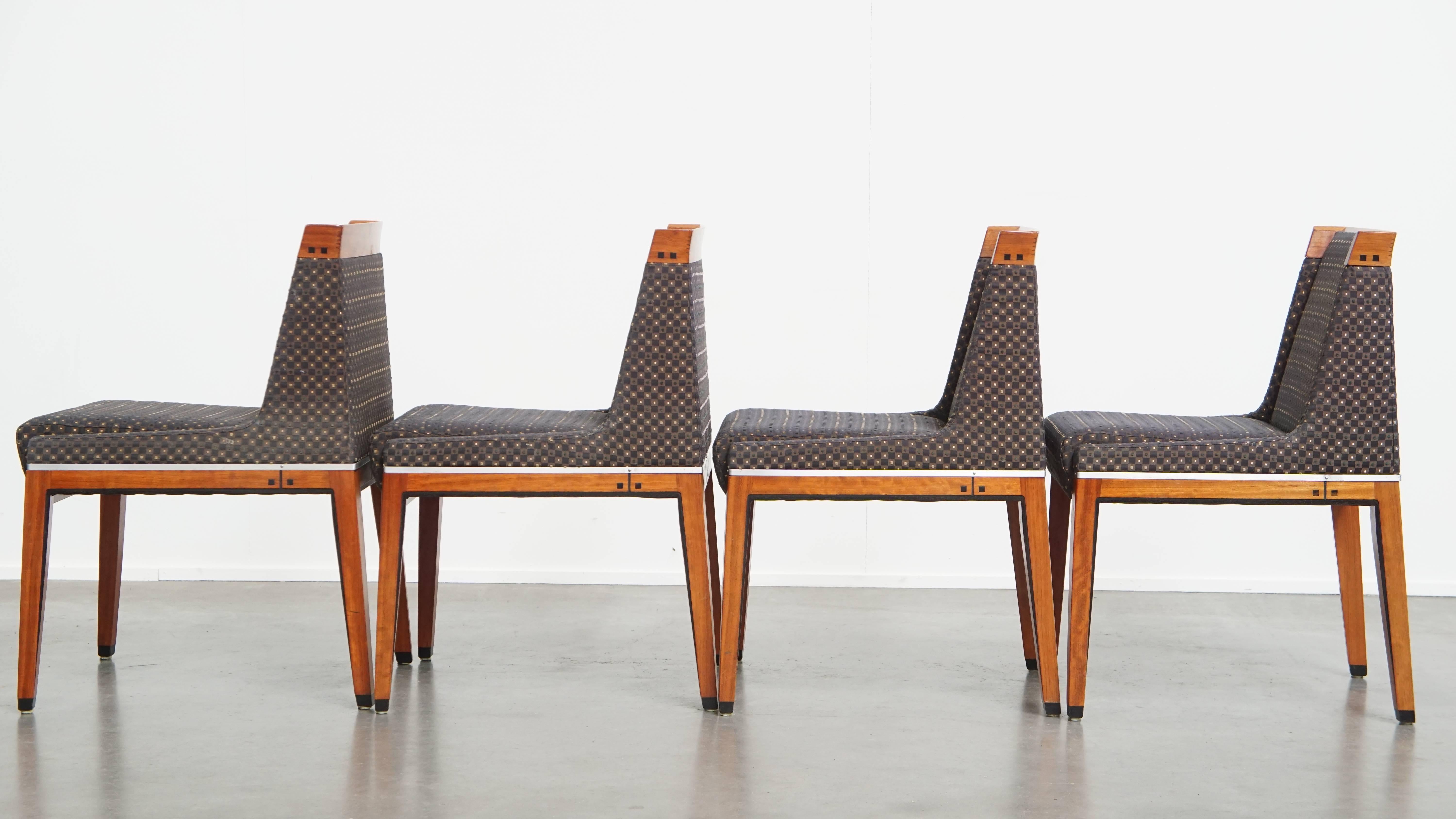 Ensemble de 4 chaises de salle à manger Art Déco Bon état - En vente à Harderwijk, NL