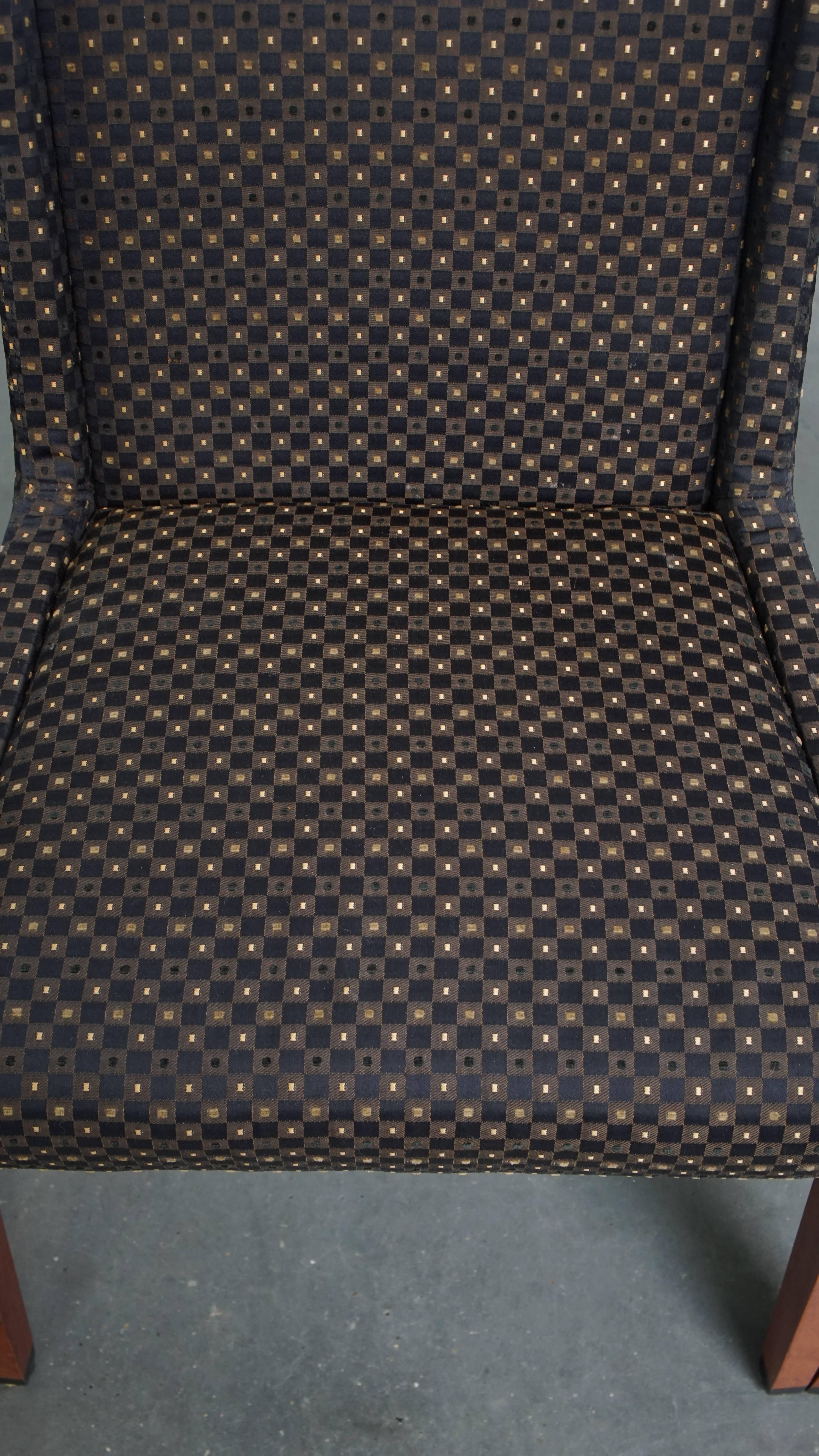 Tissu Ensemble de 4 chaises de salle à manger Art Déco en vente