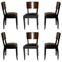 Vintage Set of 4 French Art Deco Dining Chairs