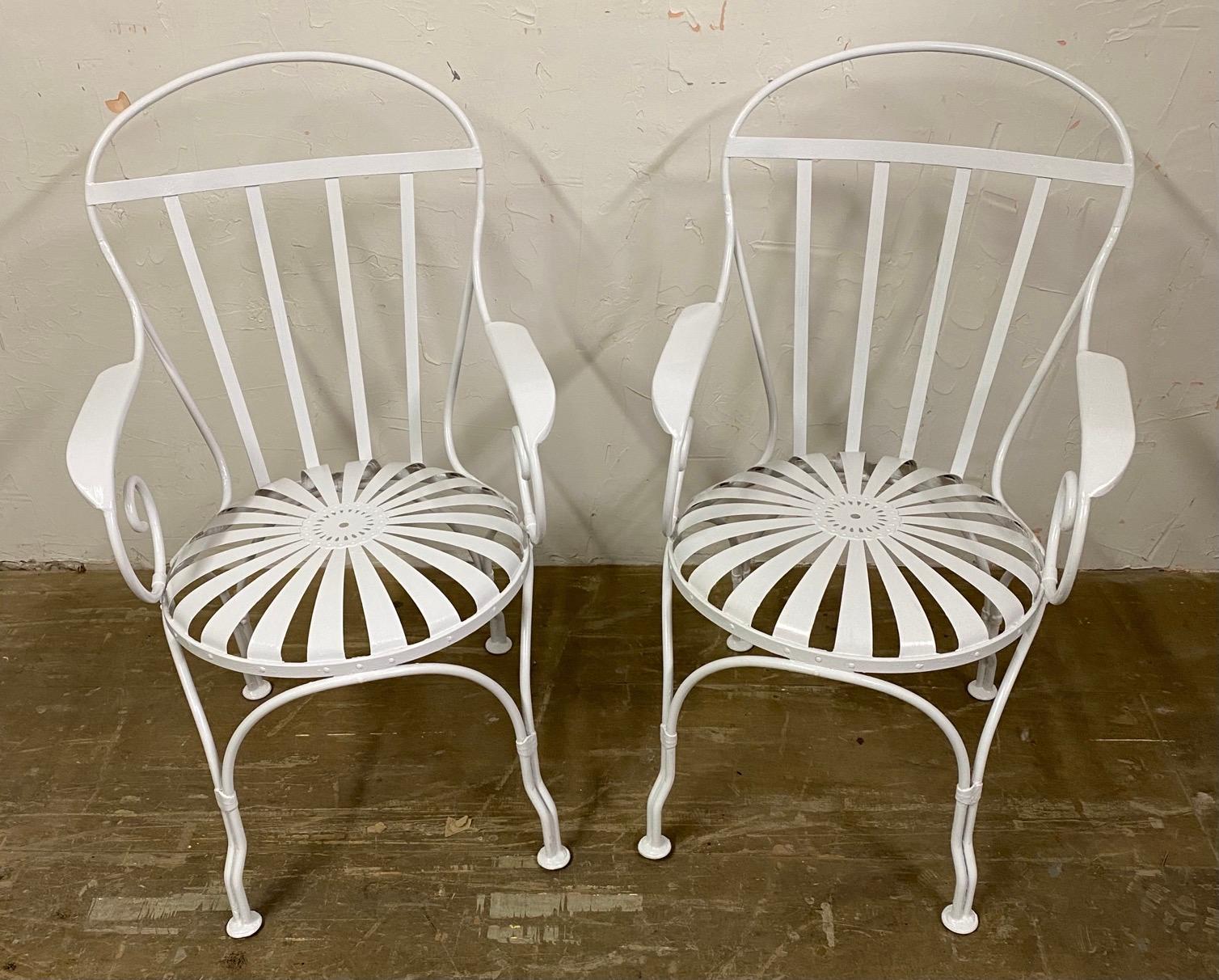 Set of 4 Art Deco Francois Carre French Sunburst Chairs 1
