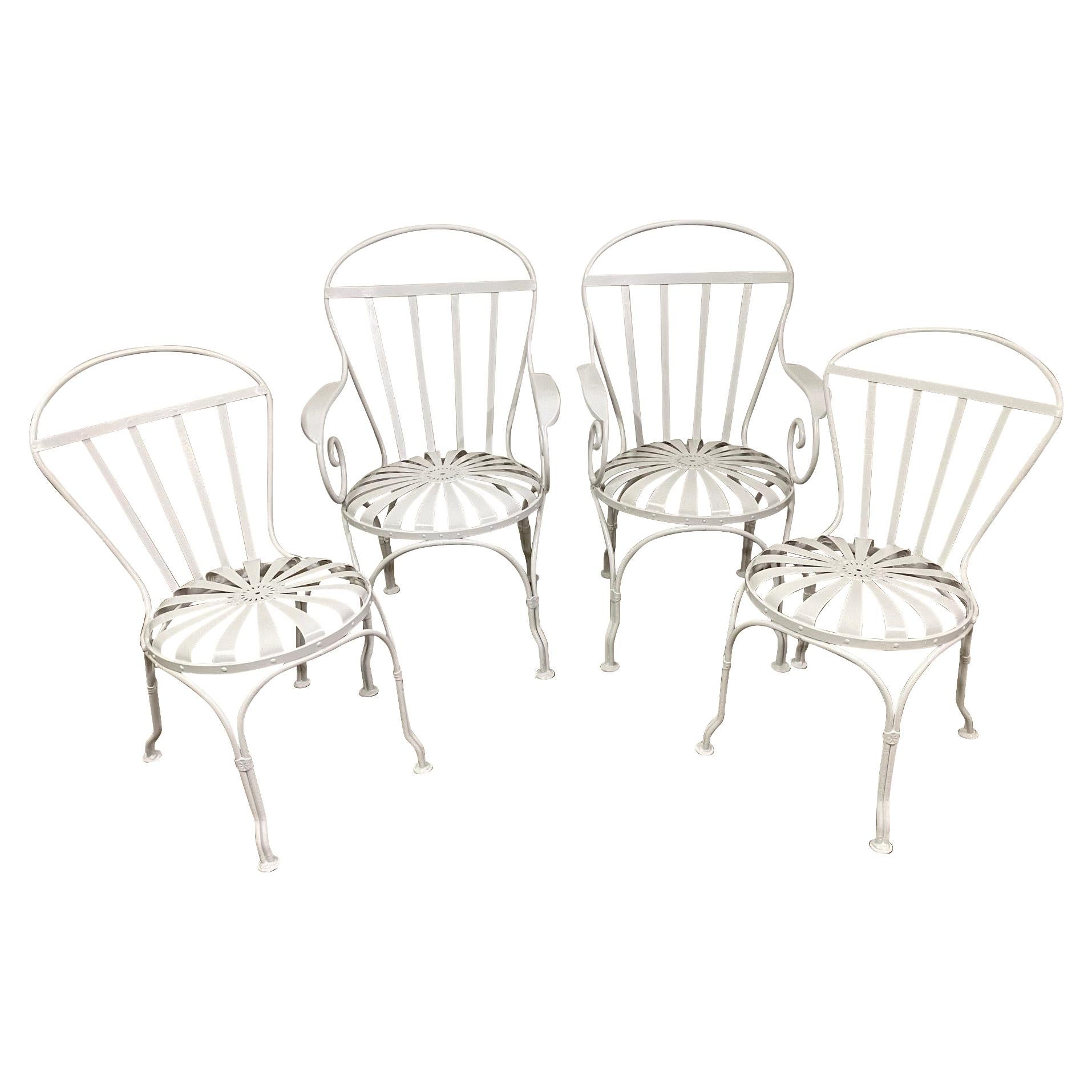 Set of 4 Art Deco Francois Carre French Sunburst Chairs