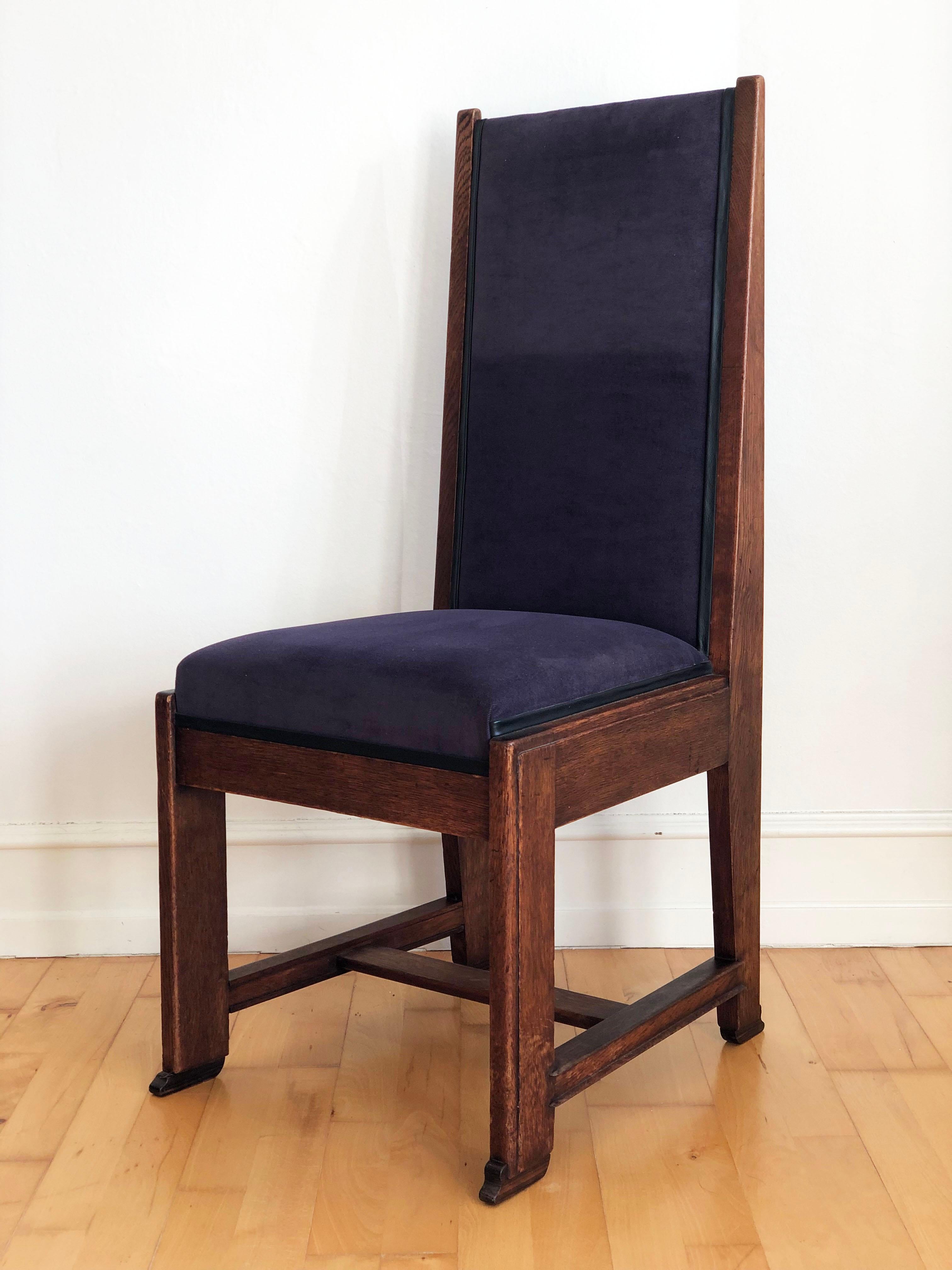 Art déco Ensemble de 4 chaises de salle à manger Art Déco Haagse School Frits Spanjaard 1930s en vente