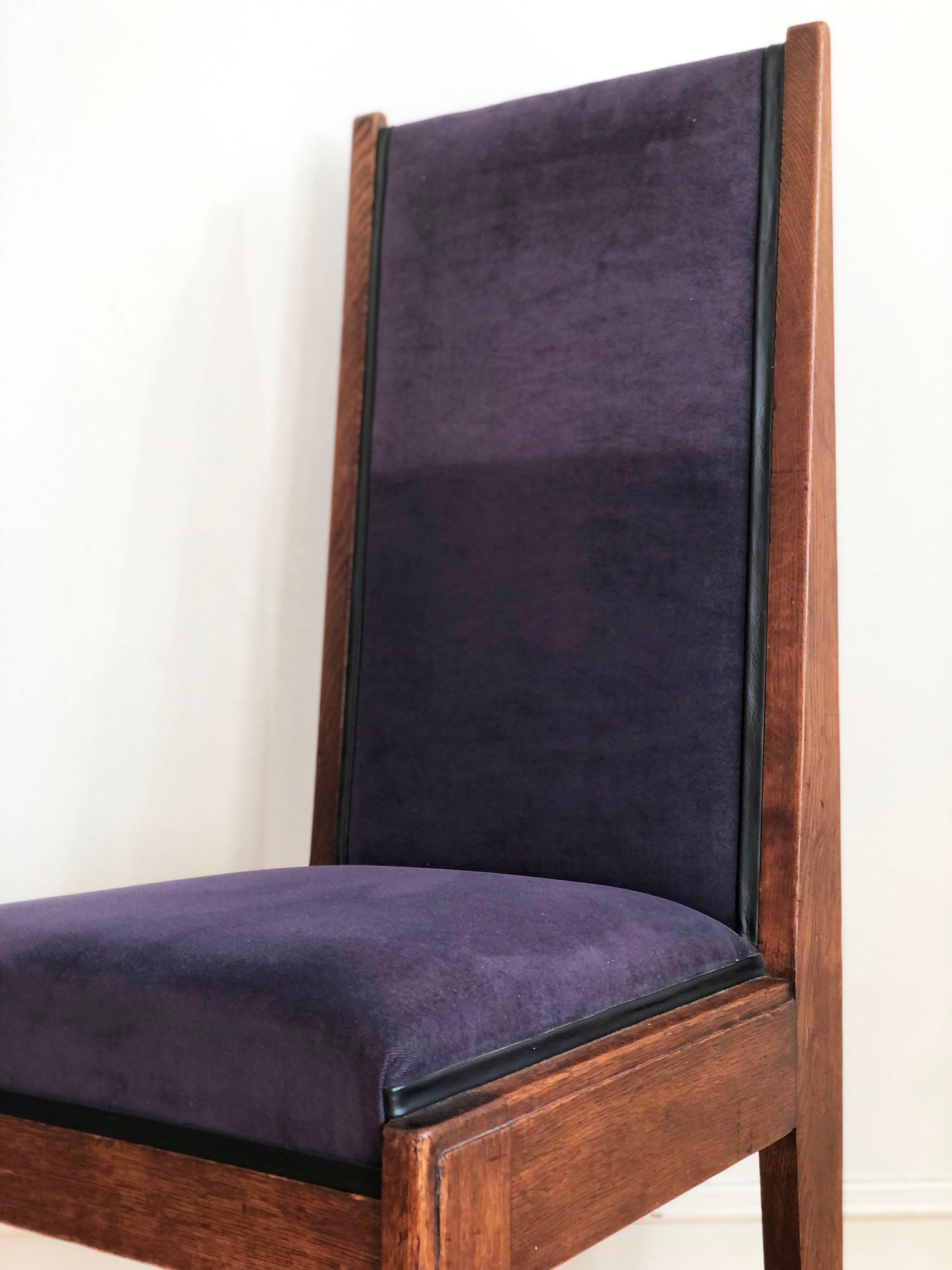 Néerlandais Ensemble de 4 chaises de salle à manger Art Déco Haagse School Frits Spanjaard 1930s en vente