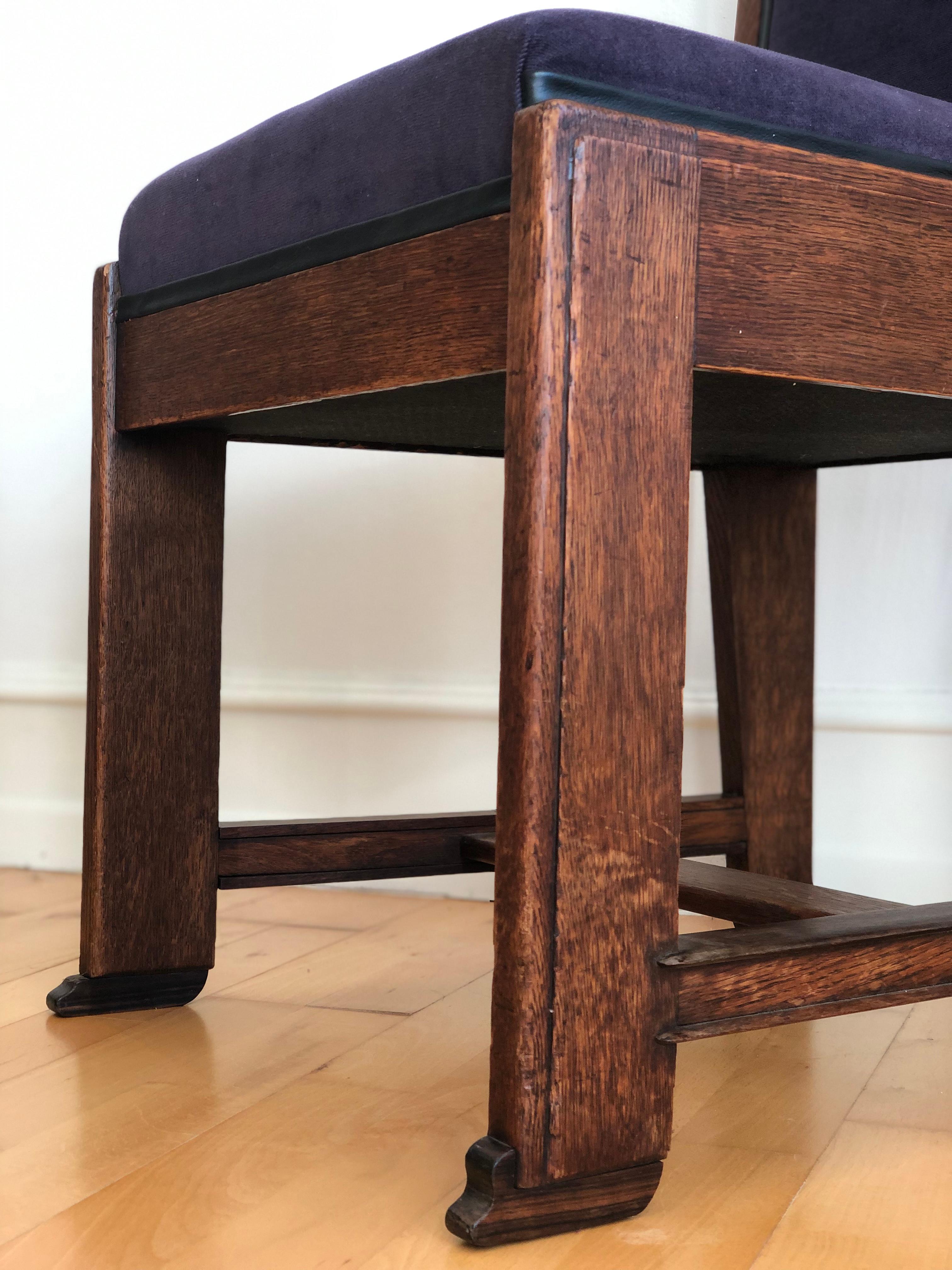 Ensemble de 4 chaises de salle à manger Art Déco Haagse School Frits Spanjaard 1930s Bon état - En vente à Sakskøbing, DK