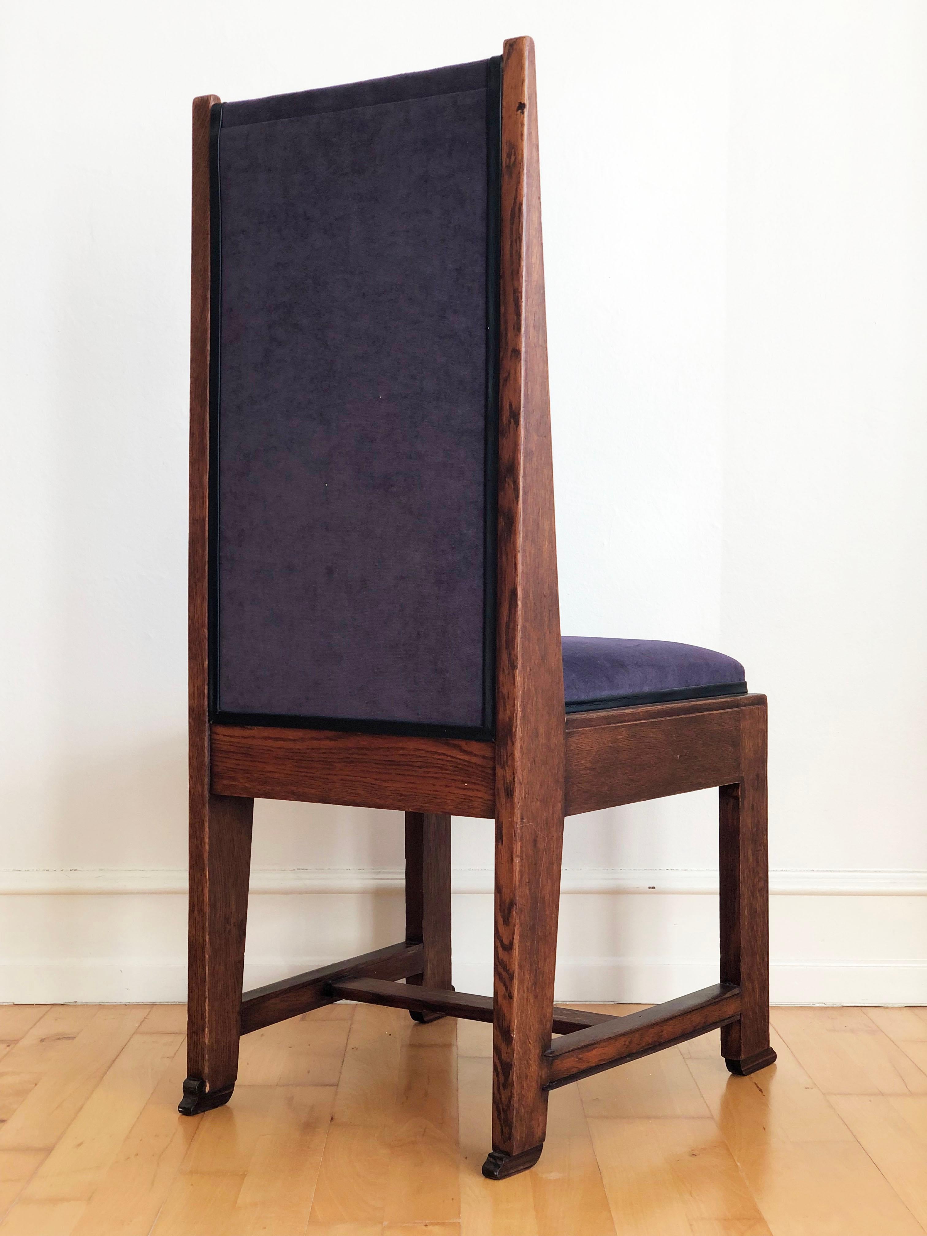 Milieu du XXe siècle Ensemble de 4 chaises de salle à manger Art Déco Haagse School Frits Spanjaard 1930s en vente