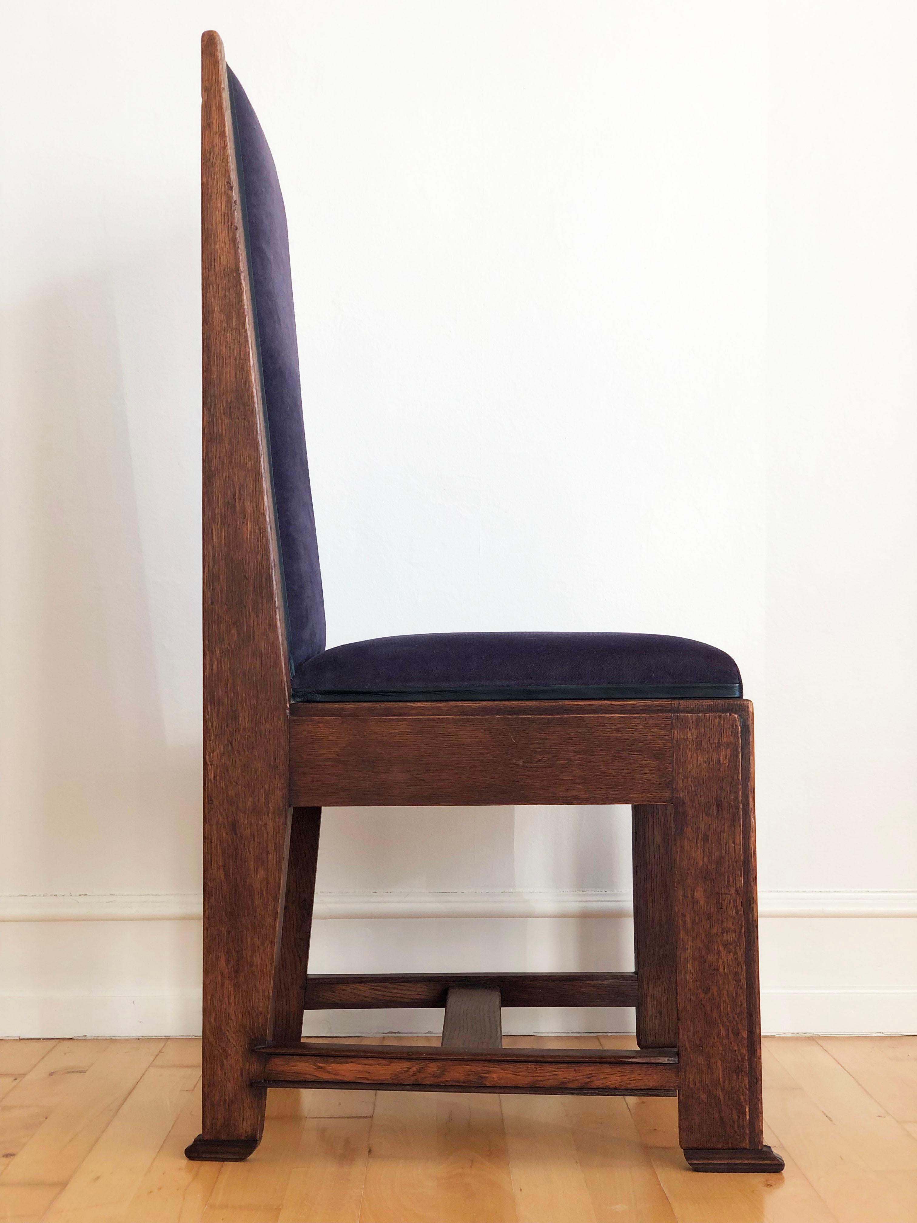 Ensemble de 4 chaises de salle à manger Art Déco Haagse School Frits Spanjaard 1930s en vente 1