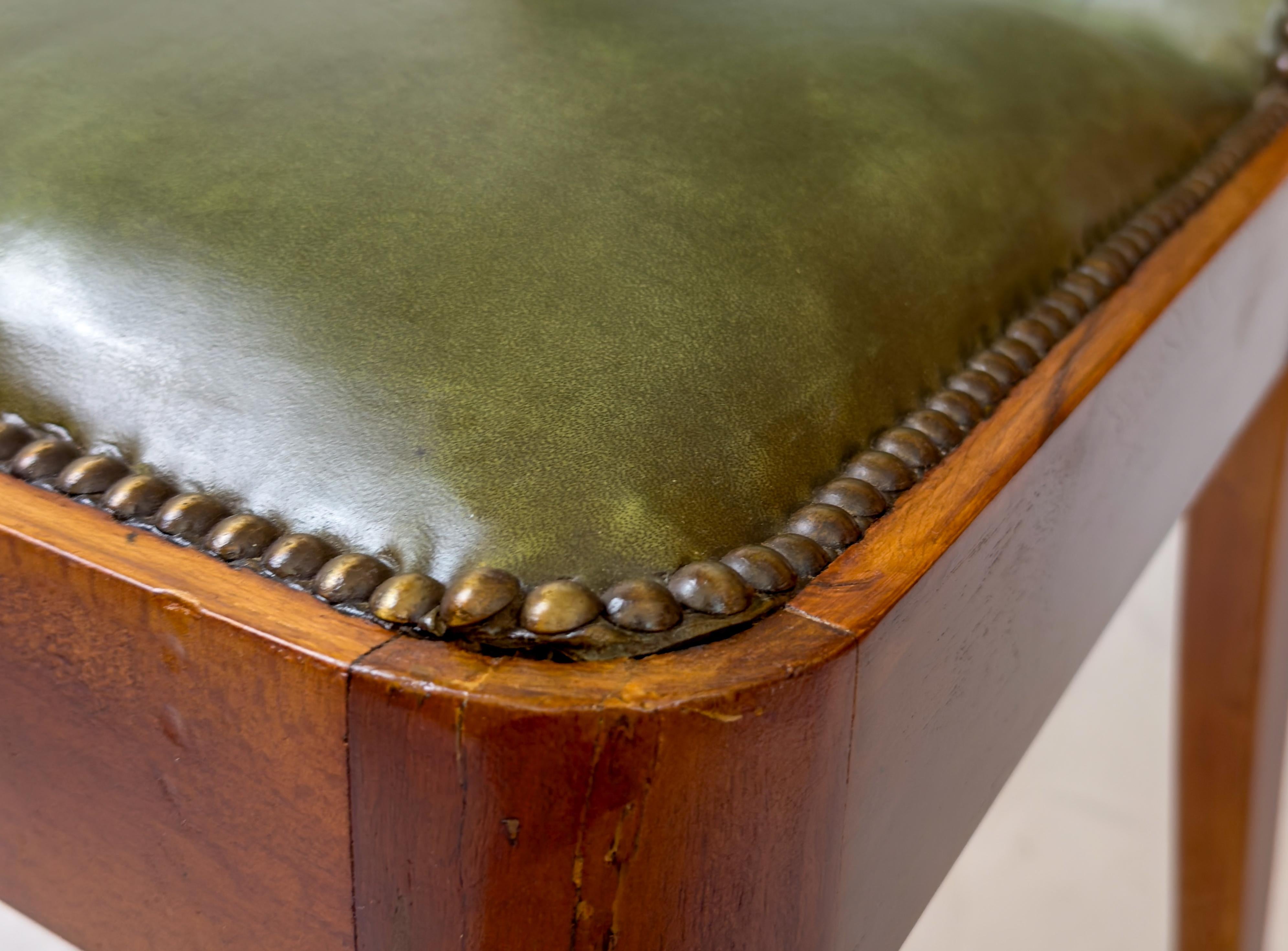 Set of Four Art Deco Green Chairs, 20th Century For Sale 4