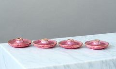 Juego de 4 candeleros Art Déco Lustre de Josef Ekberg. Gustavsberg, Suecia Años 30