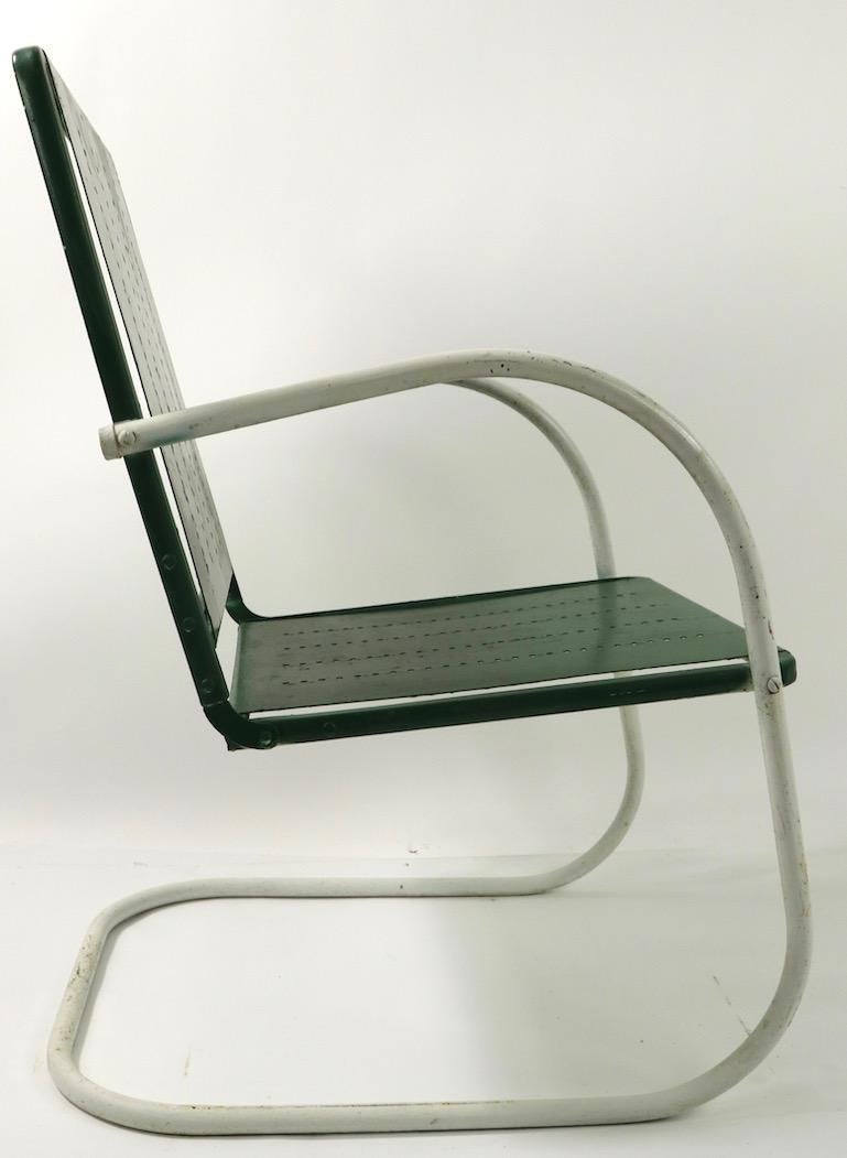 20th Century Set of 4 Art Deco Patio Garden Lawn Chairs