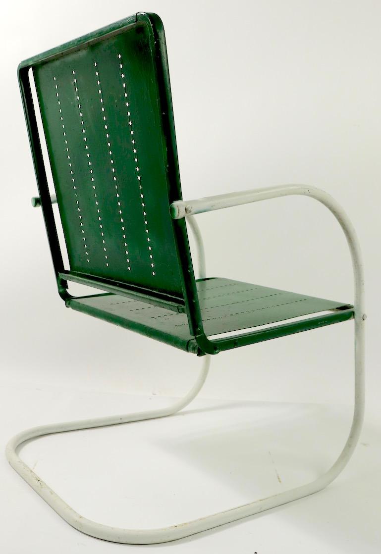 Steel Set of 4 Art Deco Patio Garden Lawn Chairs