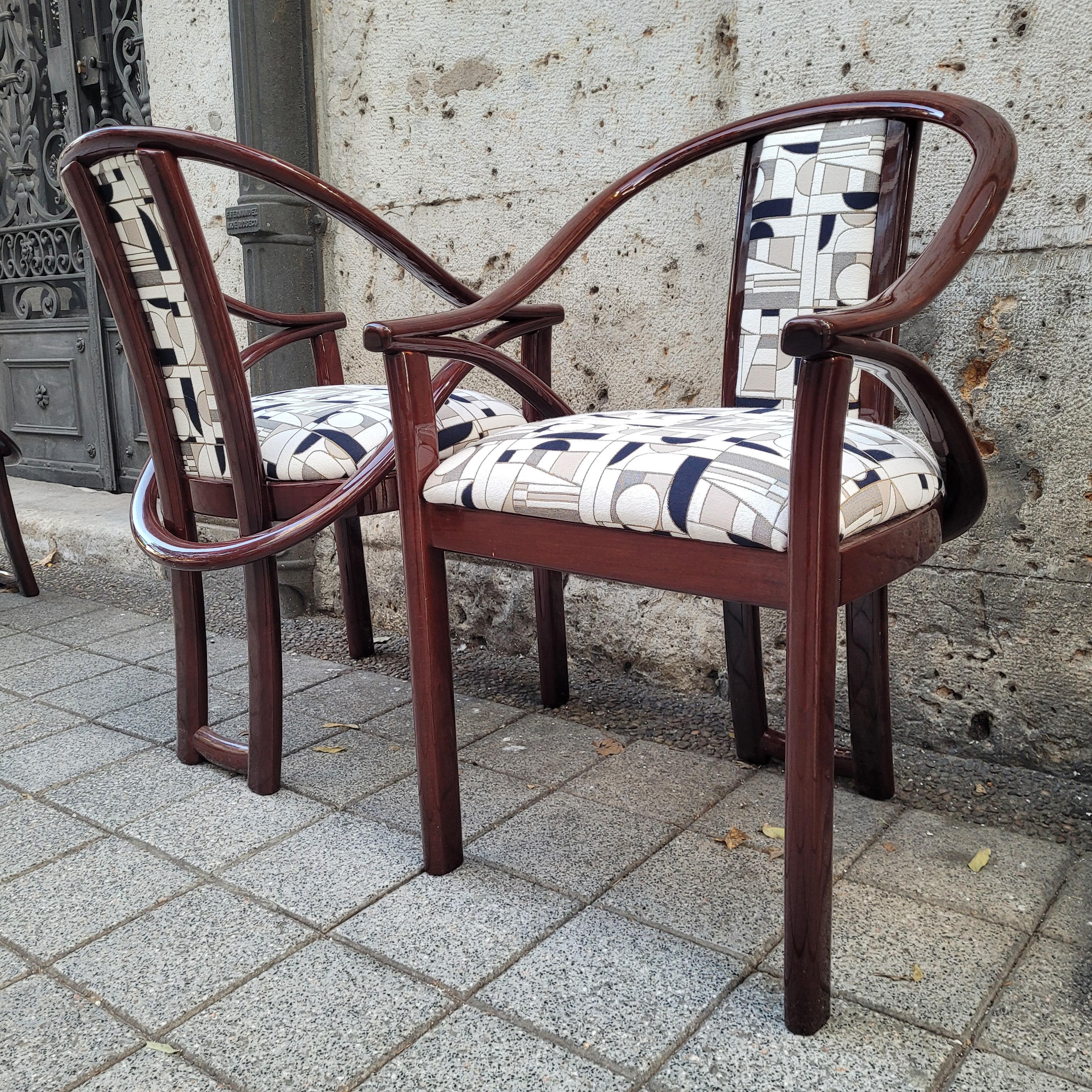 Ensemble de 4 chaises de style Art Déco tapissées 