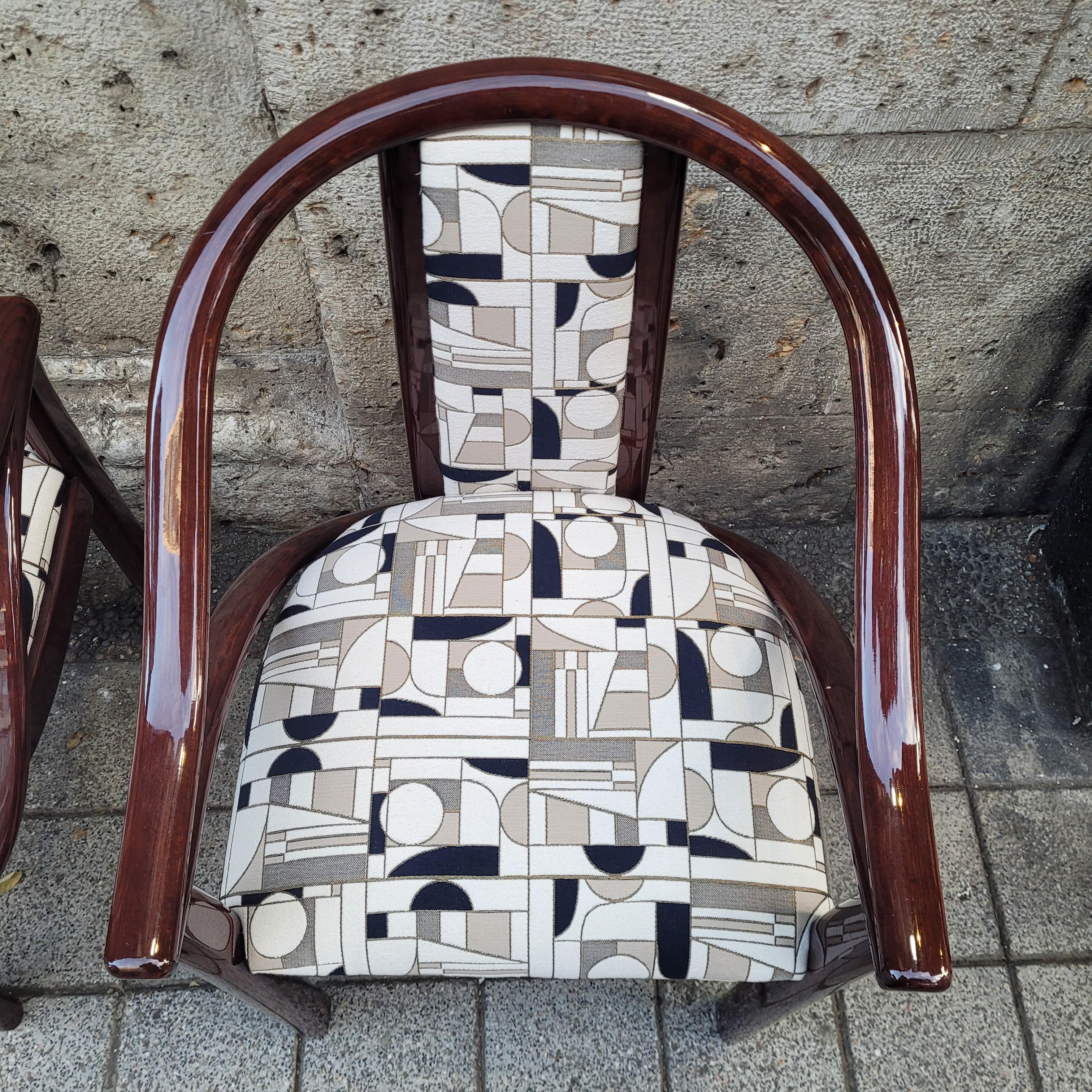 Ensemble de 4 chaises de style Art Déco tapissées 