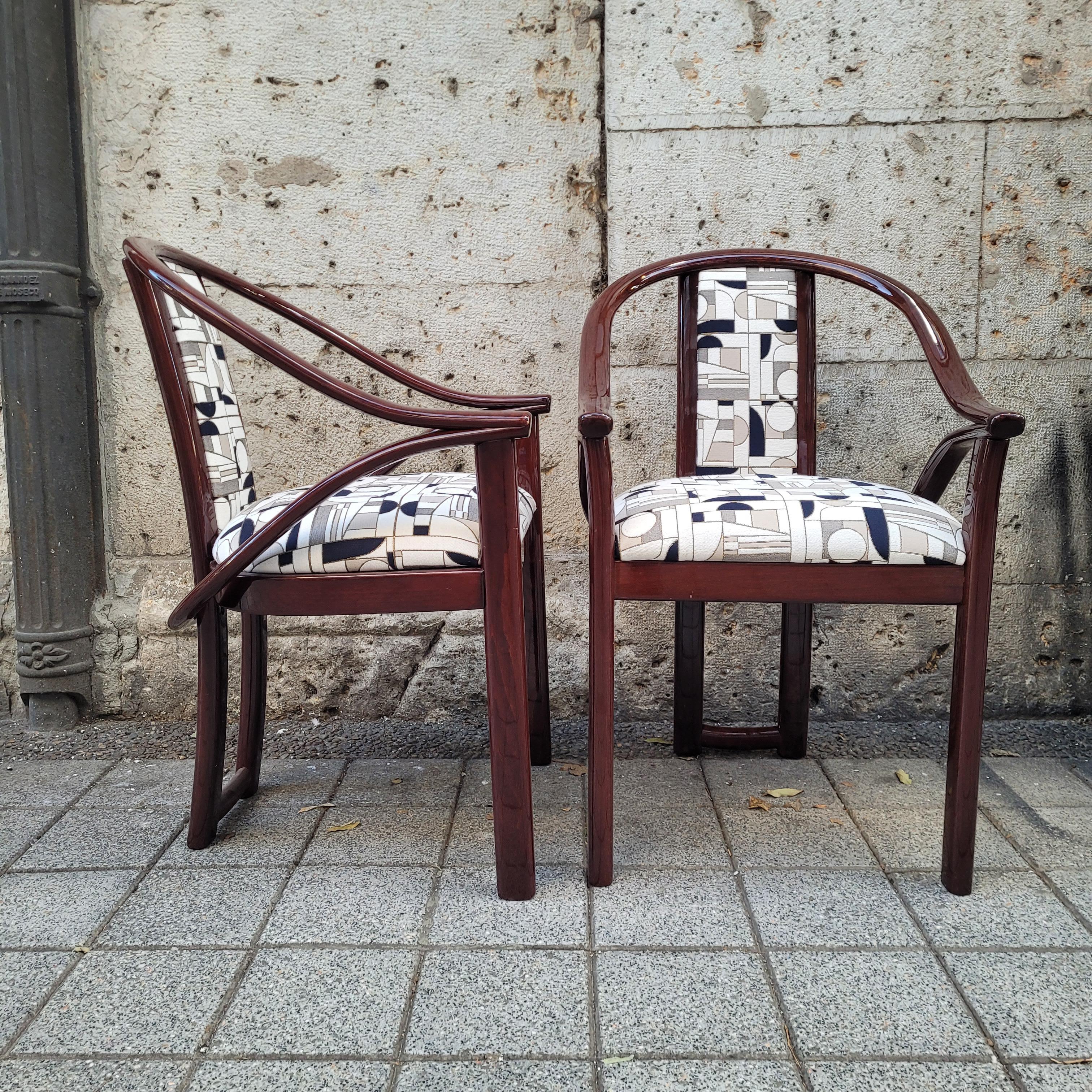 Ensemble de 4 chaises de style Art Déco tapissées 