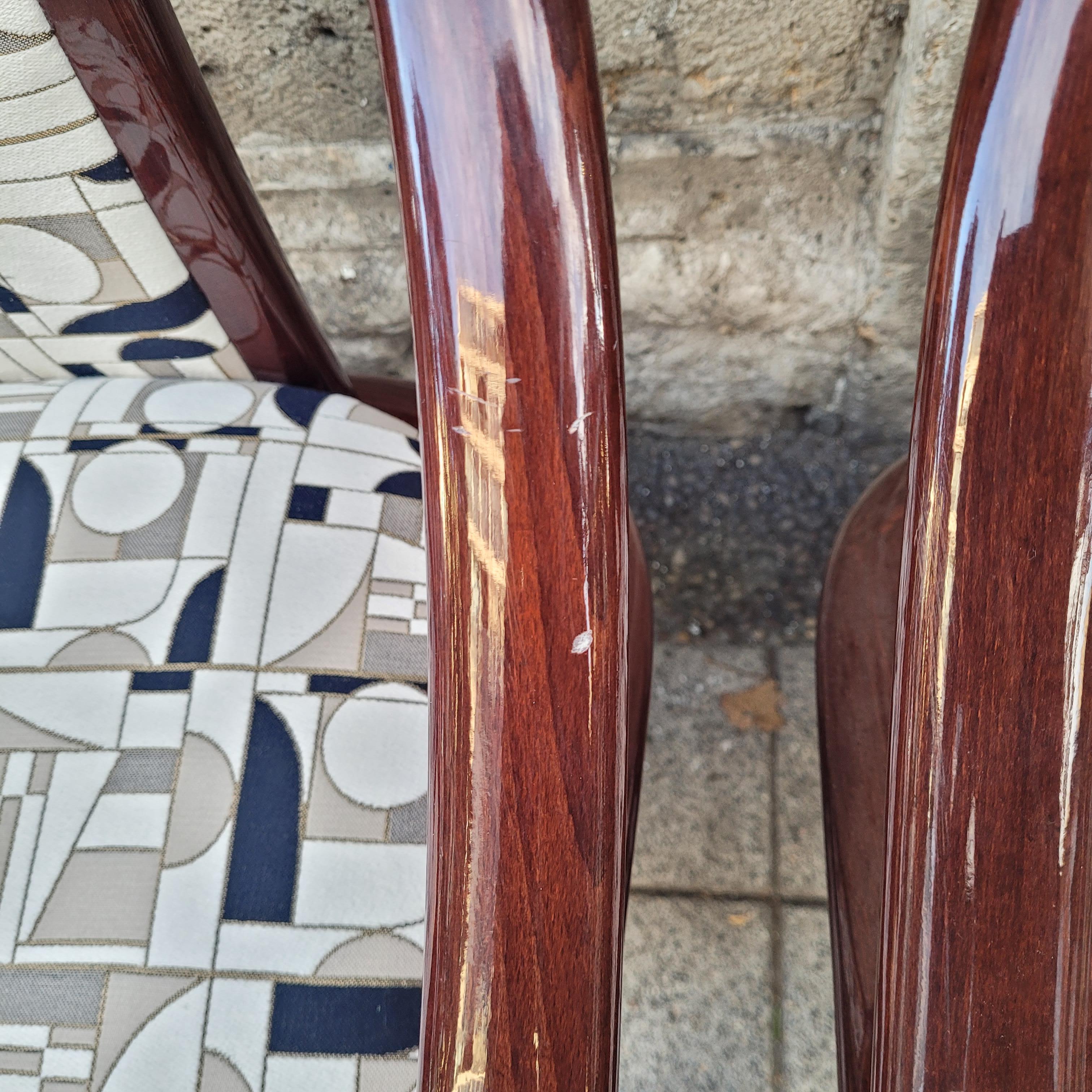 Tissu Ensemble de 4 chaises de style Art Déco tapissées 