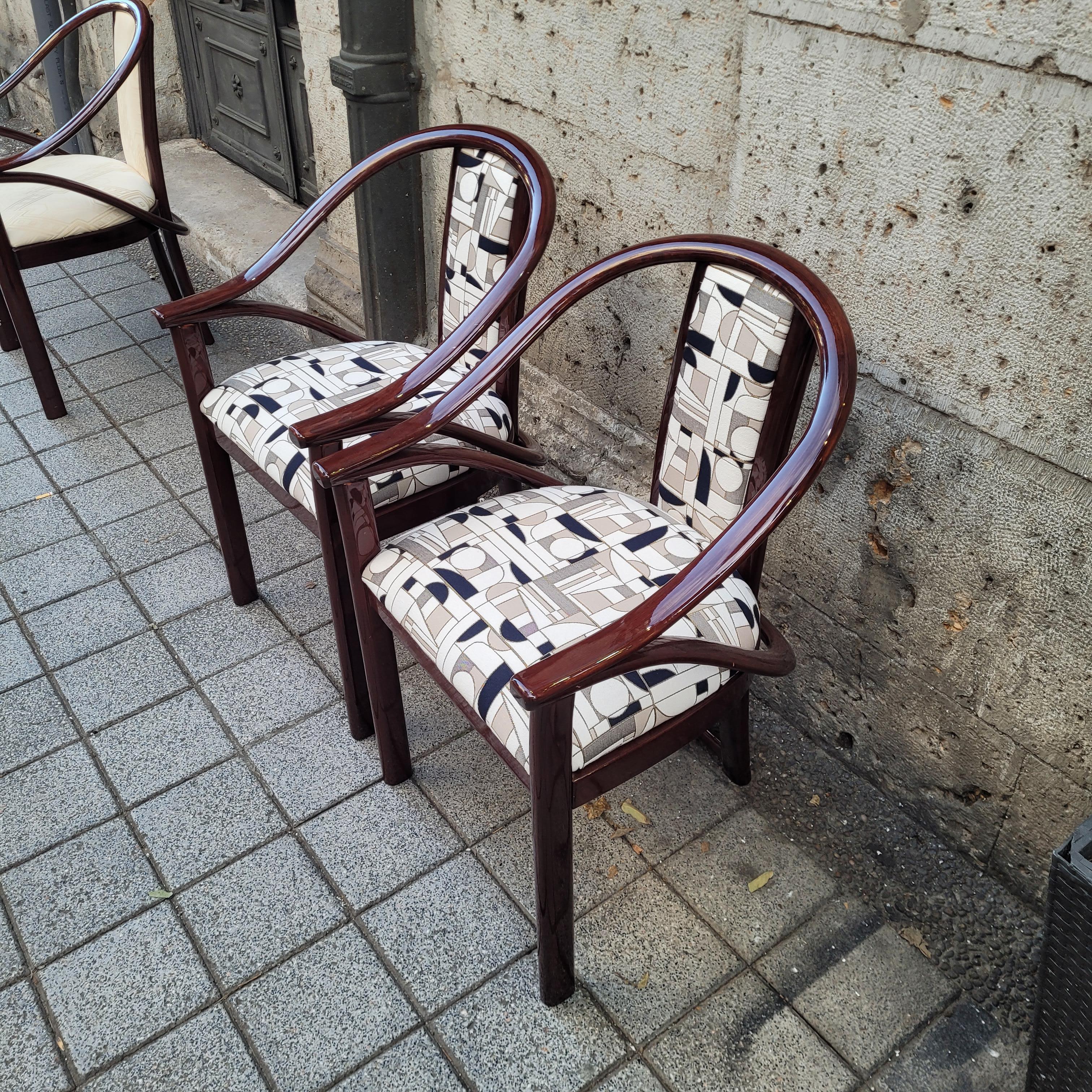 Ensemble de 4 chaises de style Art Déco tapissées 