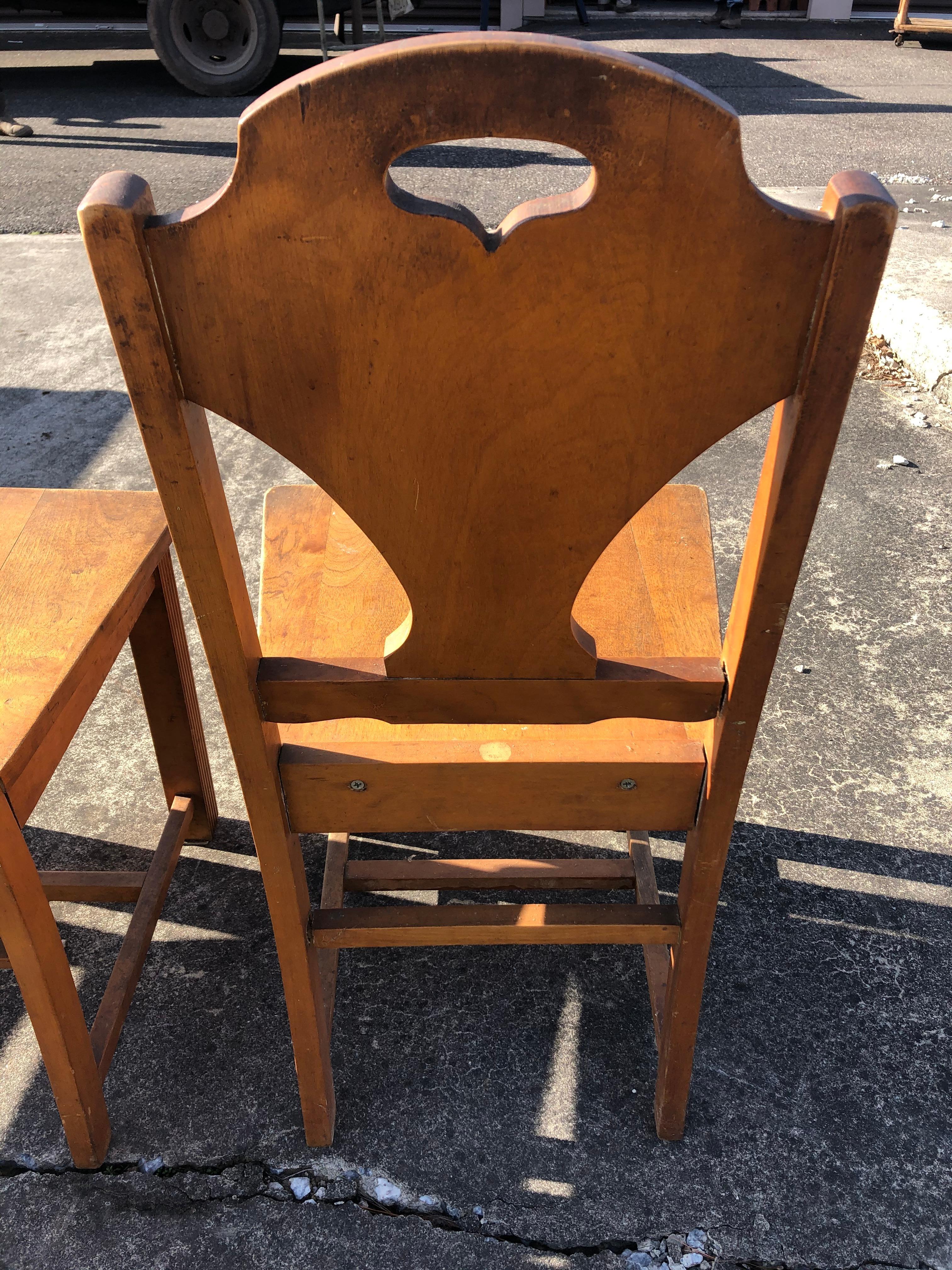 Set of 4 Art Deco Style Wooden Side Dining Chairs 4