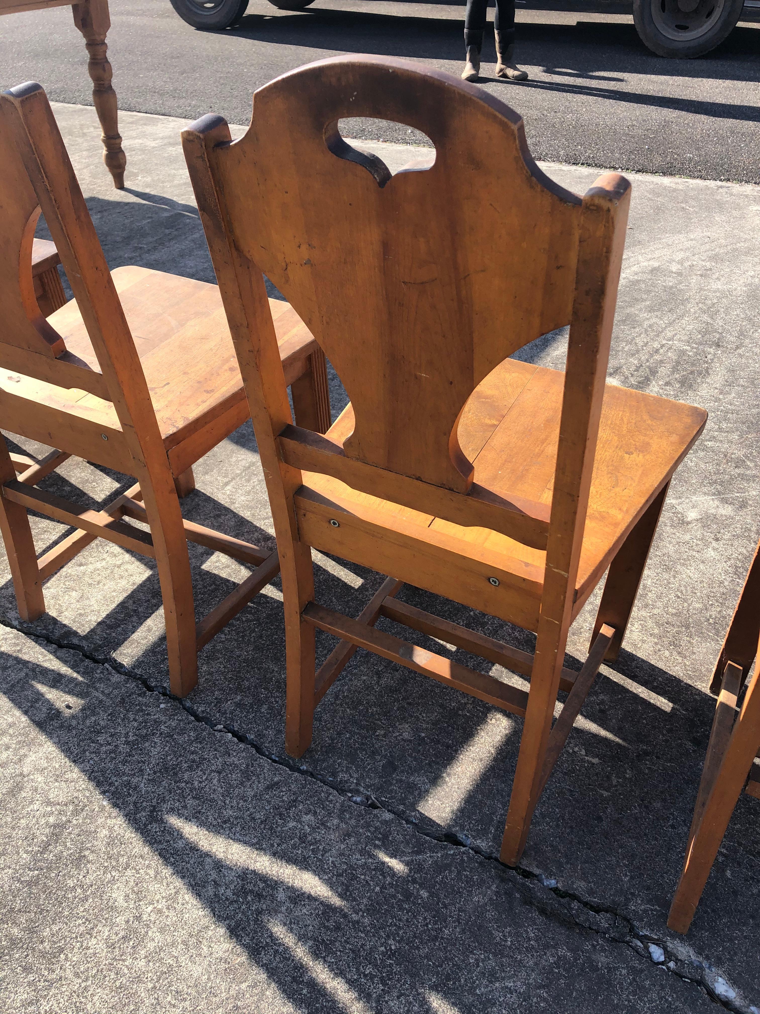 art deco wood dining chairs