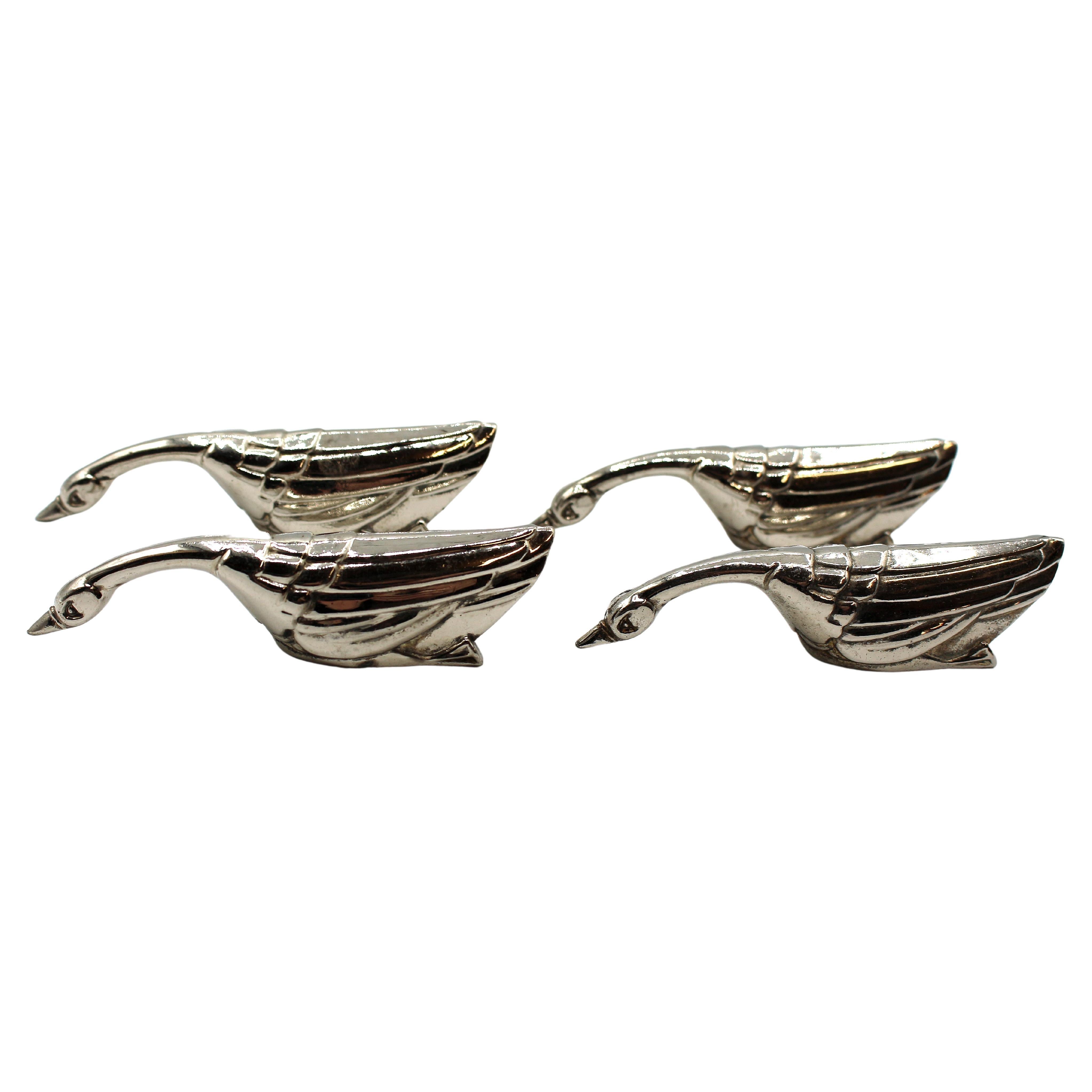 Set of 4 Art Modern Geese Knife Rests For Sale