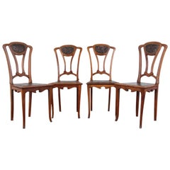 Set of 4 Art Nouveau Dining Chairs