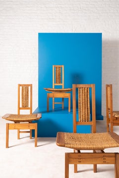 Ensemble de 4 chaises artisanales