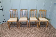 Set of 4 Arts and Crafts Golden Oak Dining Chairs   This is a very handsome set