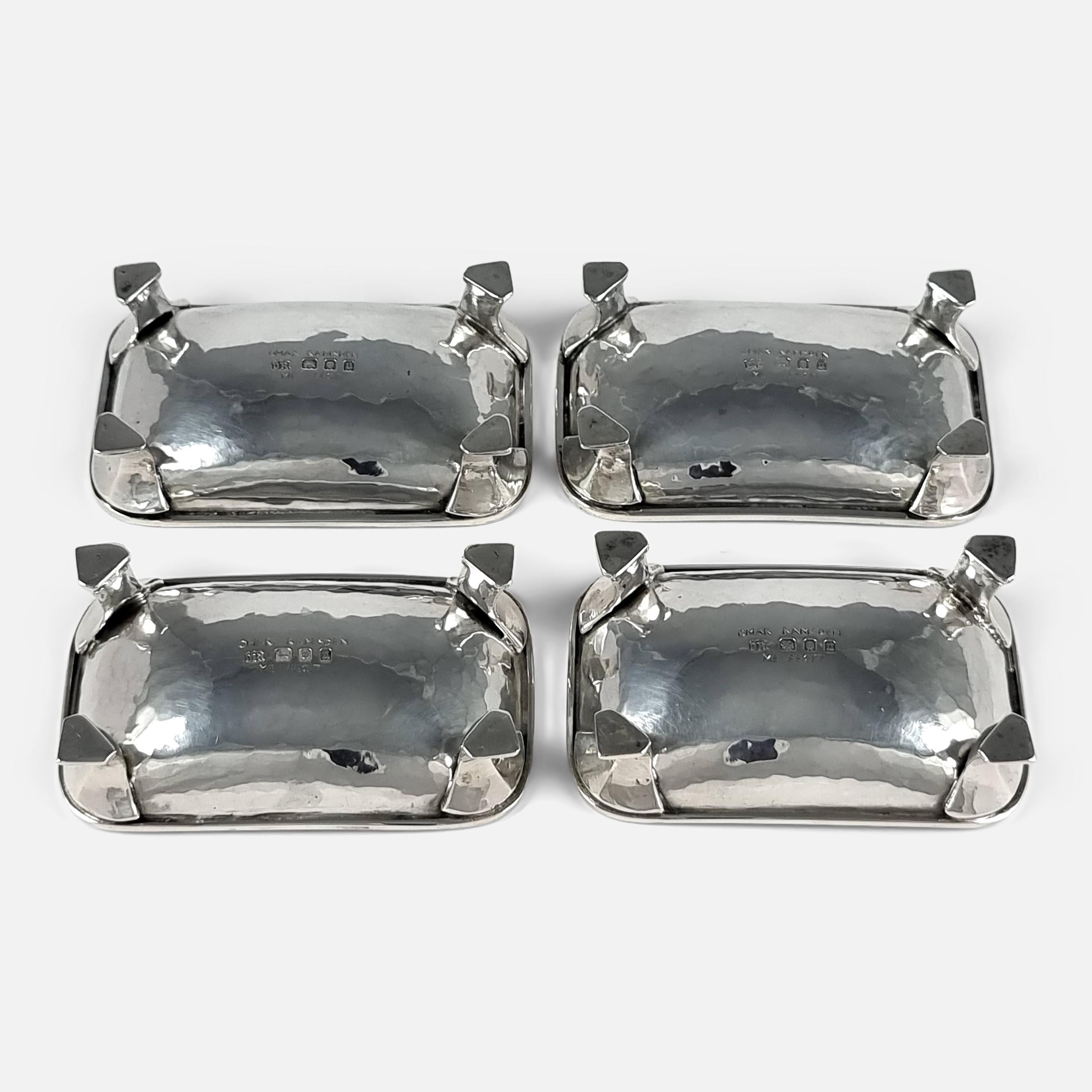 Set of 4 Arts and Crafts Silver Salts, Omar Ramsden, 1935 For Sale 6