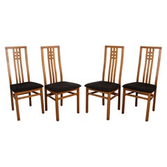 Set of 4 Arts & Crafts Italian Teak Dining Chairs by IMS SRL