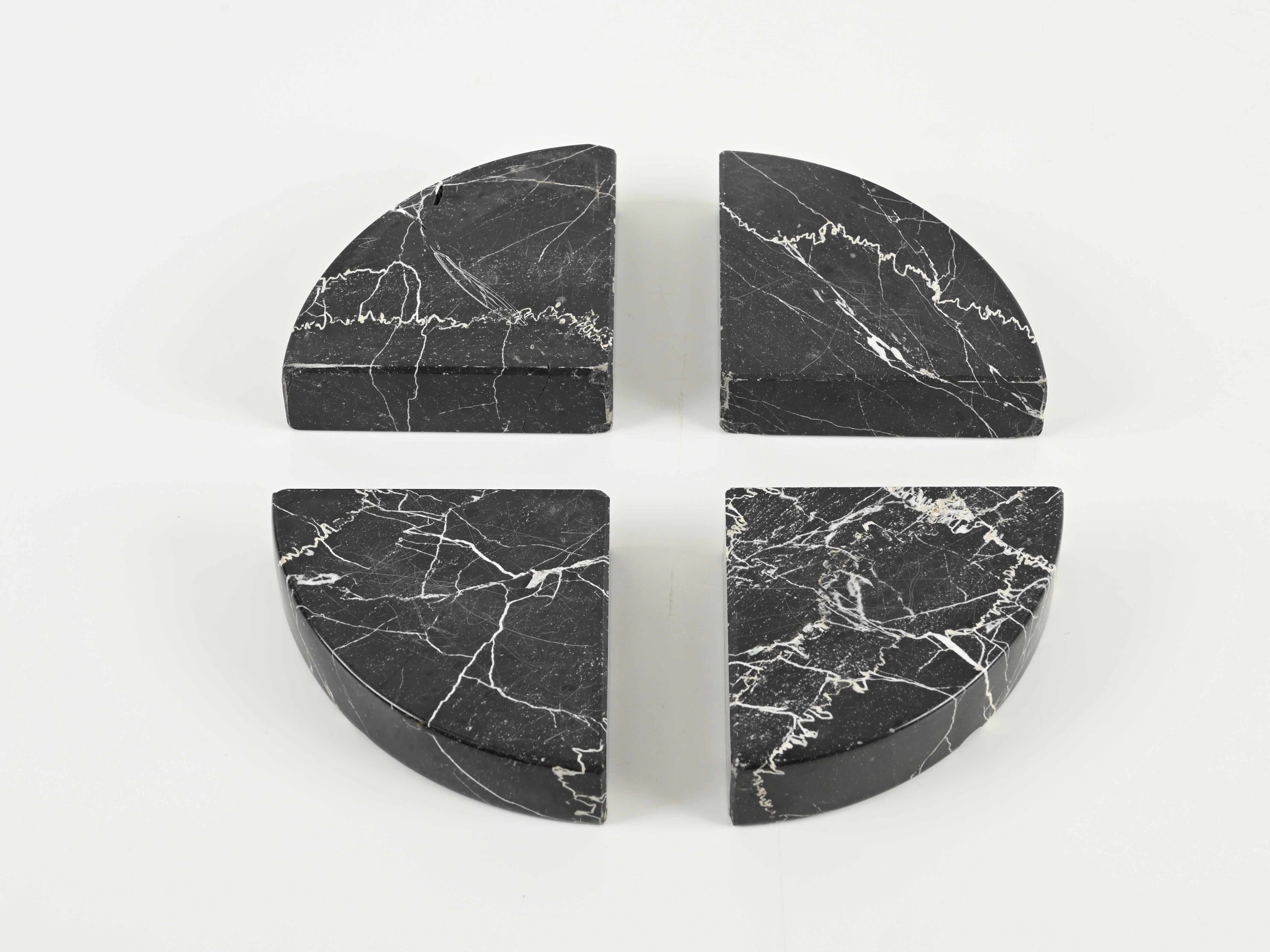 Set of 4 Ashtrays in Black Marble by Angelo Mangiarotti, Italy, 1970s For Sale 7