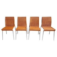 Satz von 4 Asola-Stühlen, entworfen von Giuseppe Vigano für Bonacina, Italien 1993