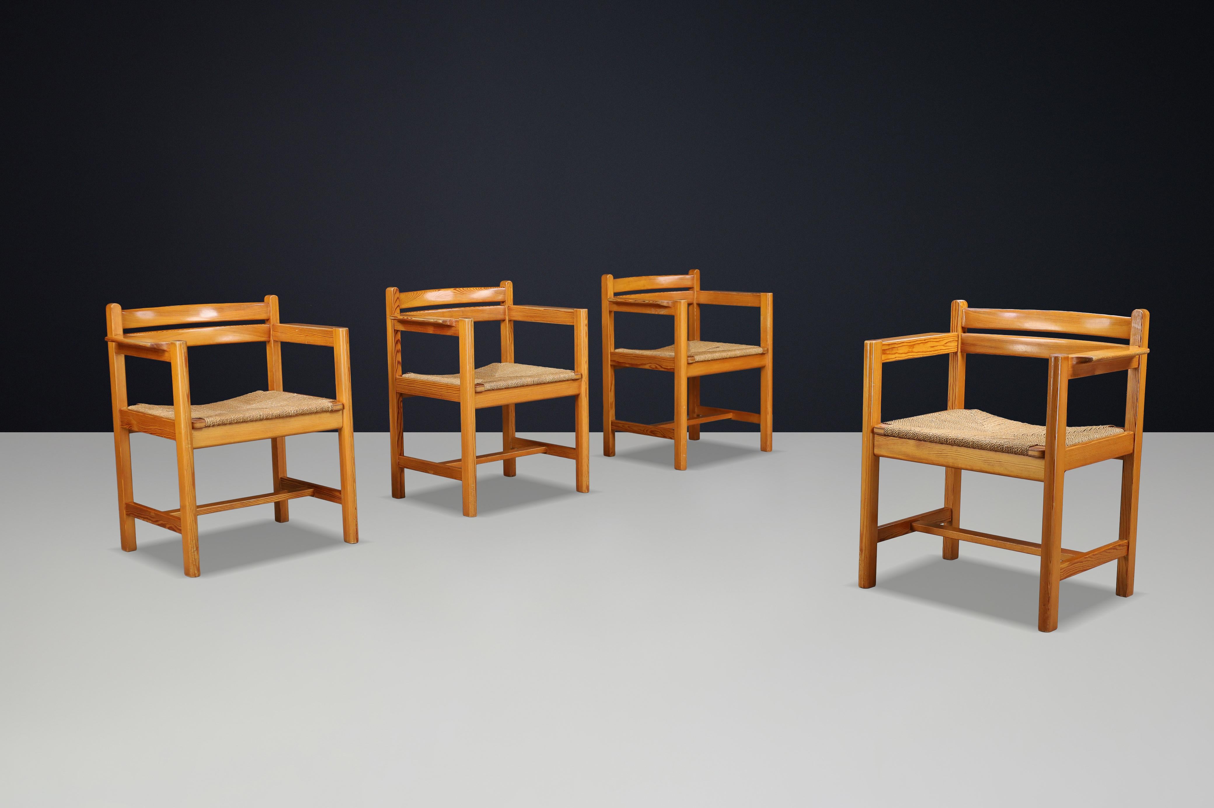 Scandinave moderne Ensemble de 4 fauteuils Asserbo par Børge Mogensen pour Karl Andersson & Söner, années 1960 en vente