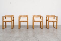 Set of 4 Ate Van Apeldoorn 'Attr' Oak Cube Chairs