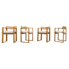 Set of 4 Ate Van Apeldoorn 'Attr' Oak Cube Chairs
