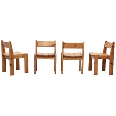 Set of 4 Ate Van Apeldoorn Style Pine Dining Chairs