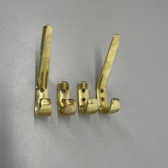 set of 4 Auböck Style brass Wardrobe Hook Coat Rack Elements, Austria 1950s