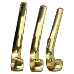 set of 4 Auböck Style brass Wardrobe Hook Coat Rack Elements, Austria 1950s