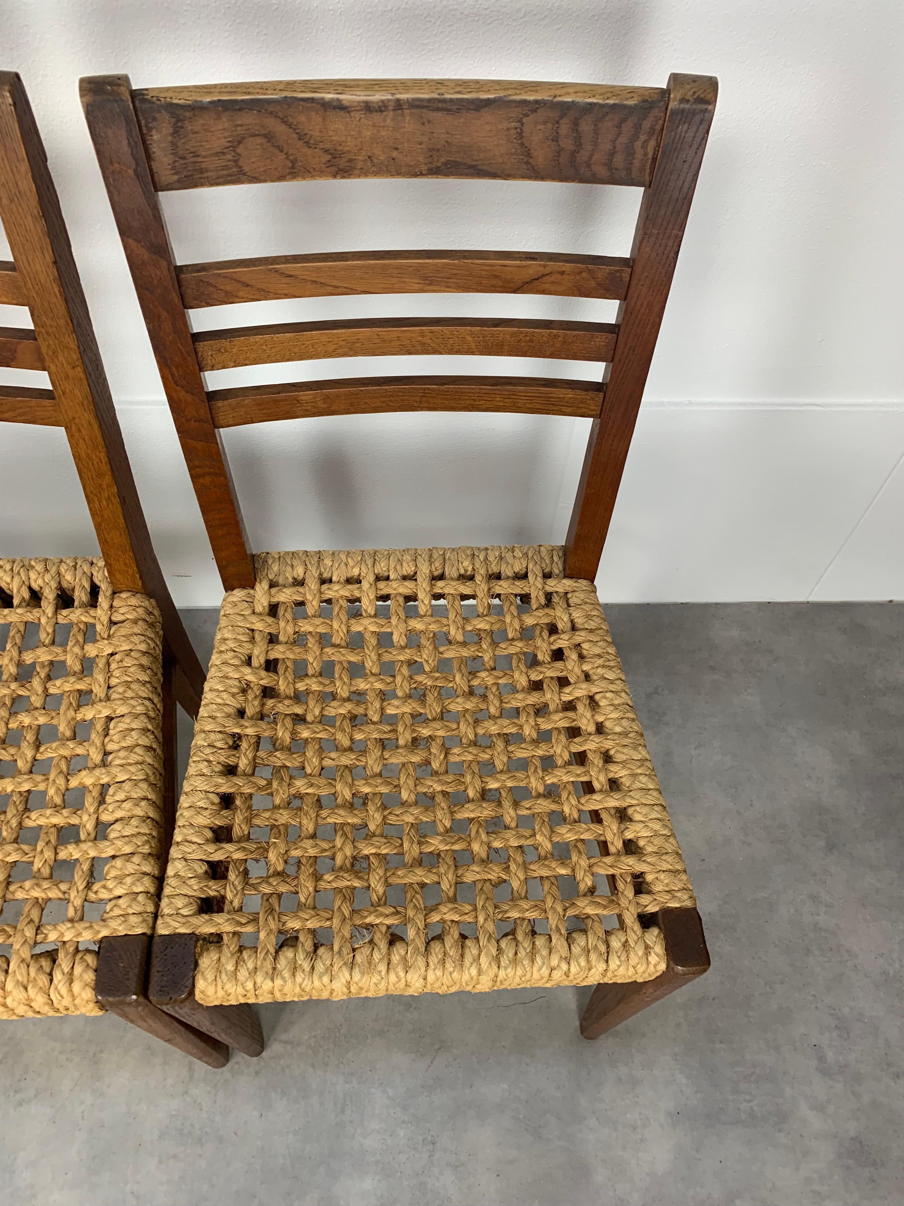Set aus 4 Audoux Minet-Seilstühlen für Vibo Vesoul  im Angebot 5