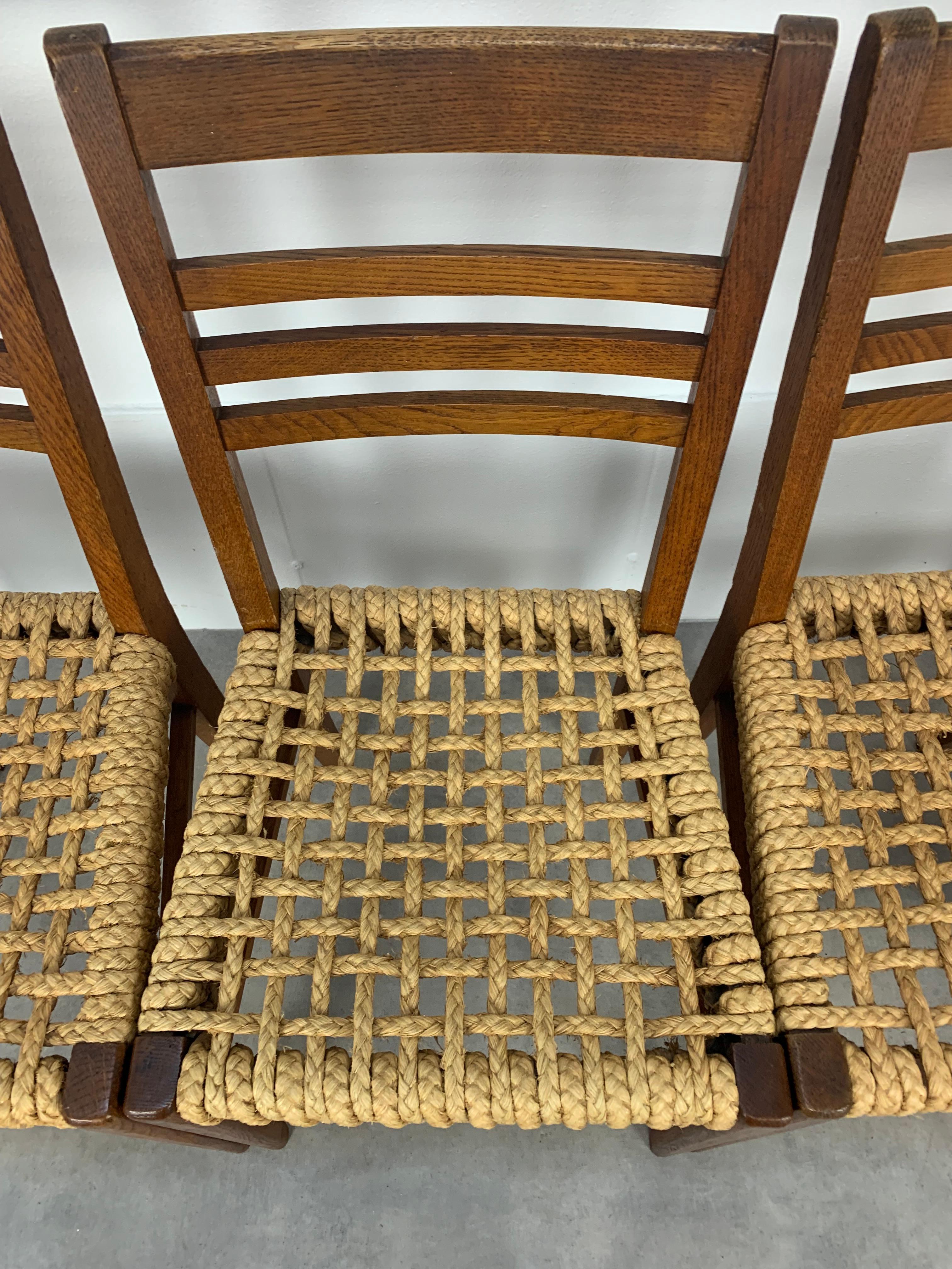 Set aus 4 Audoux Minet-Seilstühlen für Vibo Vesoul  im Angebot 7