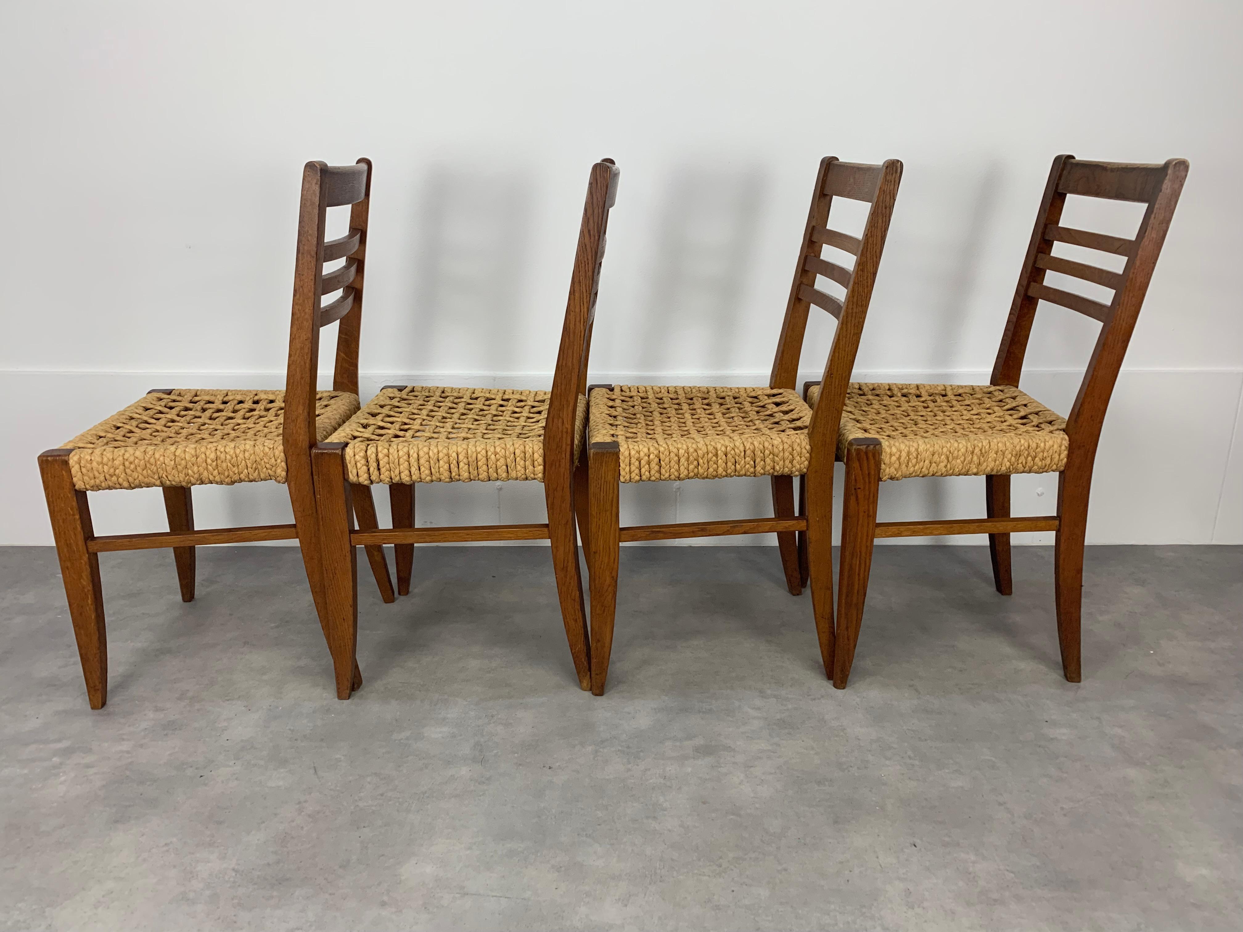 Corde Ensemble de 4 chaises en corde Audoux Minet pour Vibo Vesoul  en vente