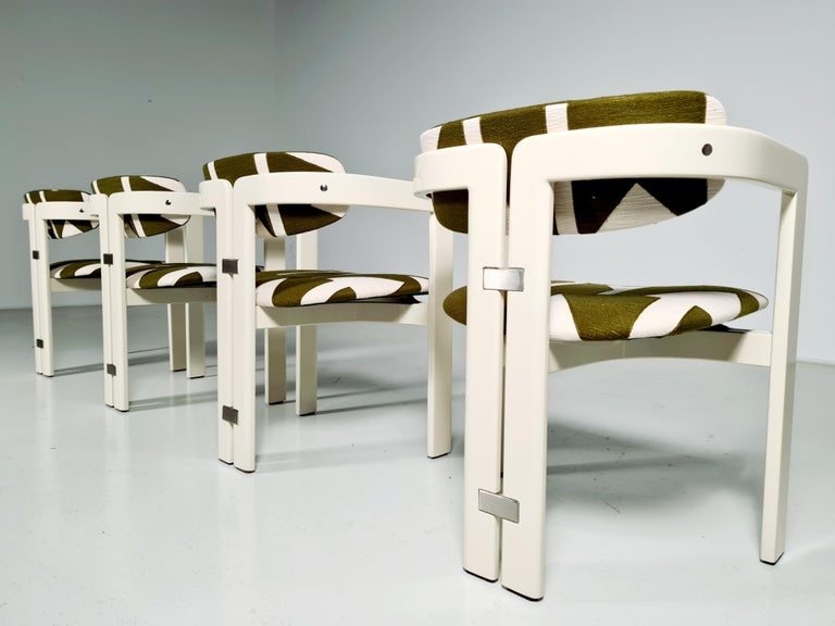 Set of 4 Augusto Savini 'Pamplona' Dining Chairs for Pozzi, 1970s In Good Condition For Sale In amstelveen, NL
