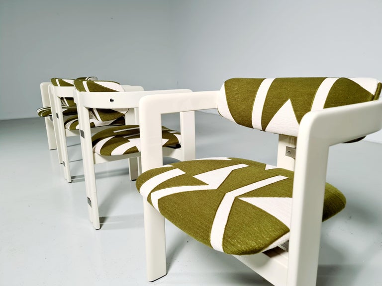 Late 20th Century Set of 4 Augusto Savini 'Pamplona' Dining Chairs for Pozzi, 1970s For Sale