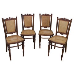 Antique Set of 4 Austrian Bentwood Chairs by J & J Kohn
