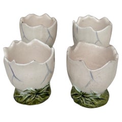 Set of 4 Austrian Majolica Egg Cup Circa 1890