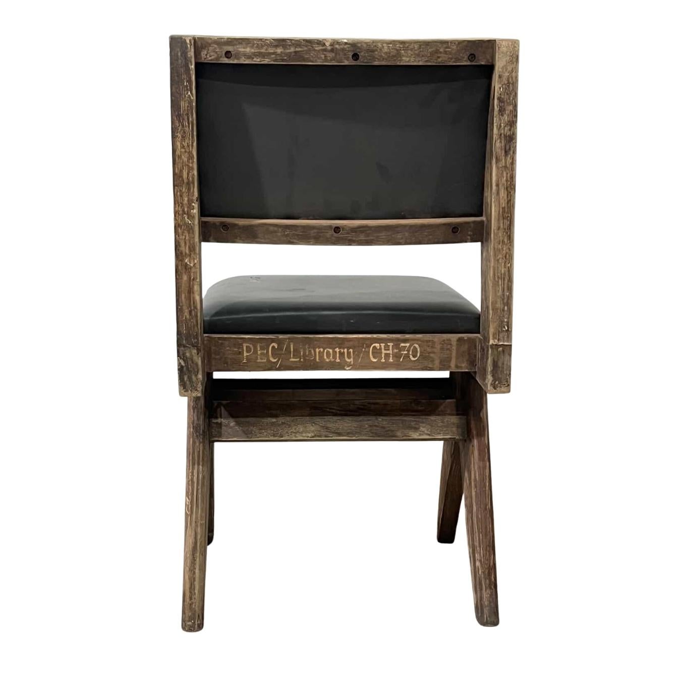 Satz von 4 authentischen Pierre Jeanneret Esszimmerstühlen PJ-SI-25-E,  1950s im Angebot 3