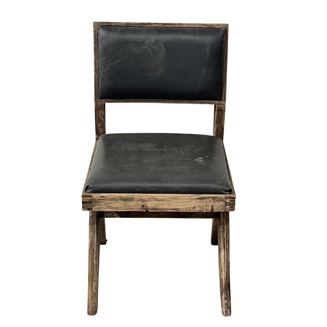 Satz von 4 authentischen Pierre Jeanneret Esszimmerstühlen PJ-SI-25-E,  1950s im Angebot 6