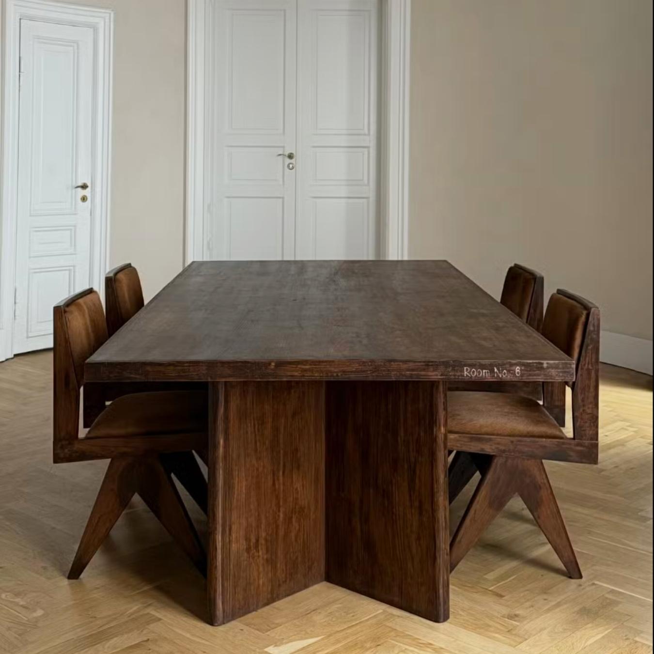Satz von 4 authentischen Pierre Jeanneret Esszimmerstühlen PJ-SI-25-E,  1950s im Angebot 10