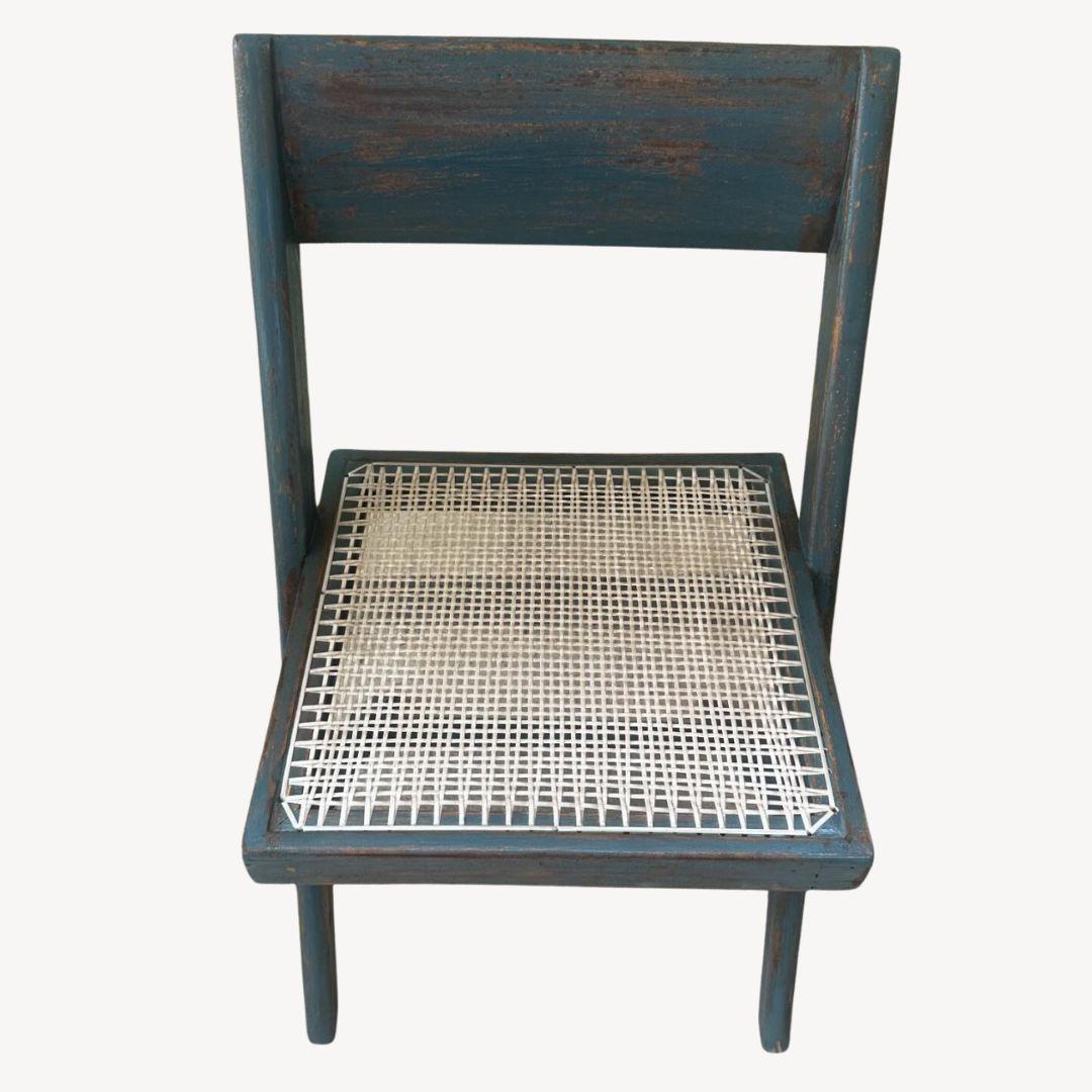 Satz von 4 authentischen Pierre Jeanneret Bibliotheksstühlen, PJ-SI-51-A, Indien, 1959 (Handgefertigt) im Angebot