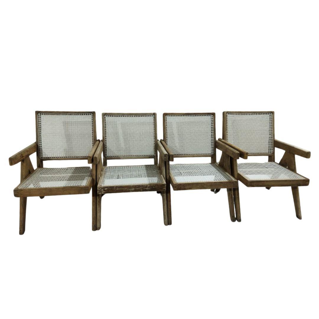 Set di 4 autentiche sedie Pierre Jeanneret PJ-SI-29-A, Made in Chandigarh in vendita 7