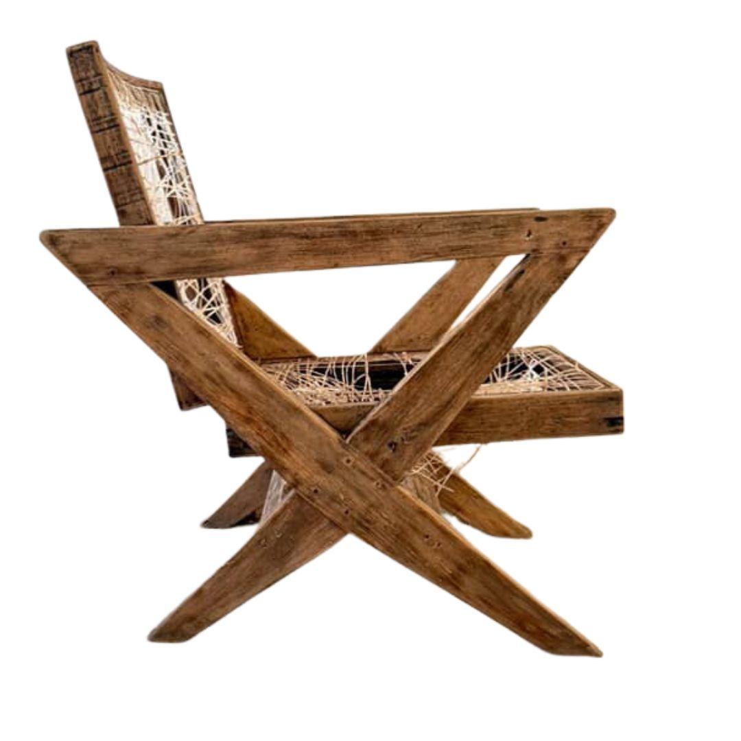 Satz von 4 Authentic Pierre Jeanneret X-Leg Lounge Chairs, Model No. PJ-SI-45-A (1956) im Angebot 2