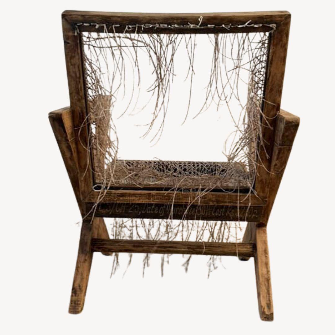 Satz von 4 Authentic Pierre Jeanneret X-Leg Lounge Chairs, Model No. PJ-SI-45-A (1956) im Angebot 3