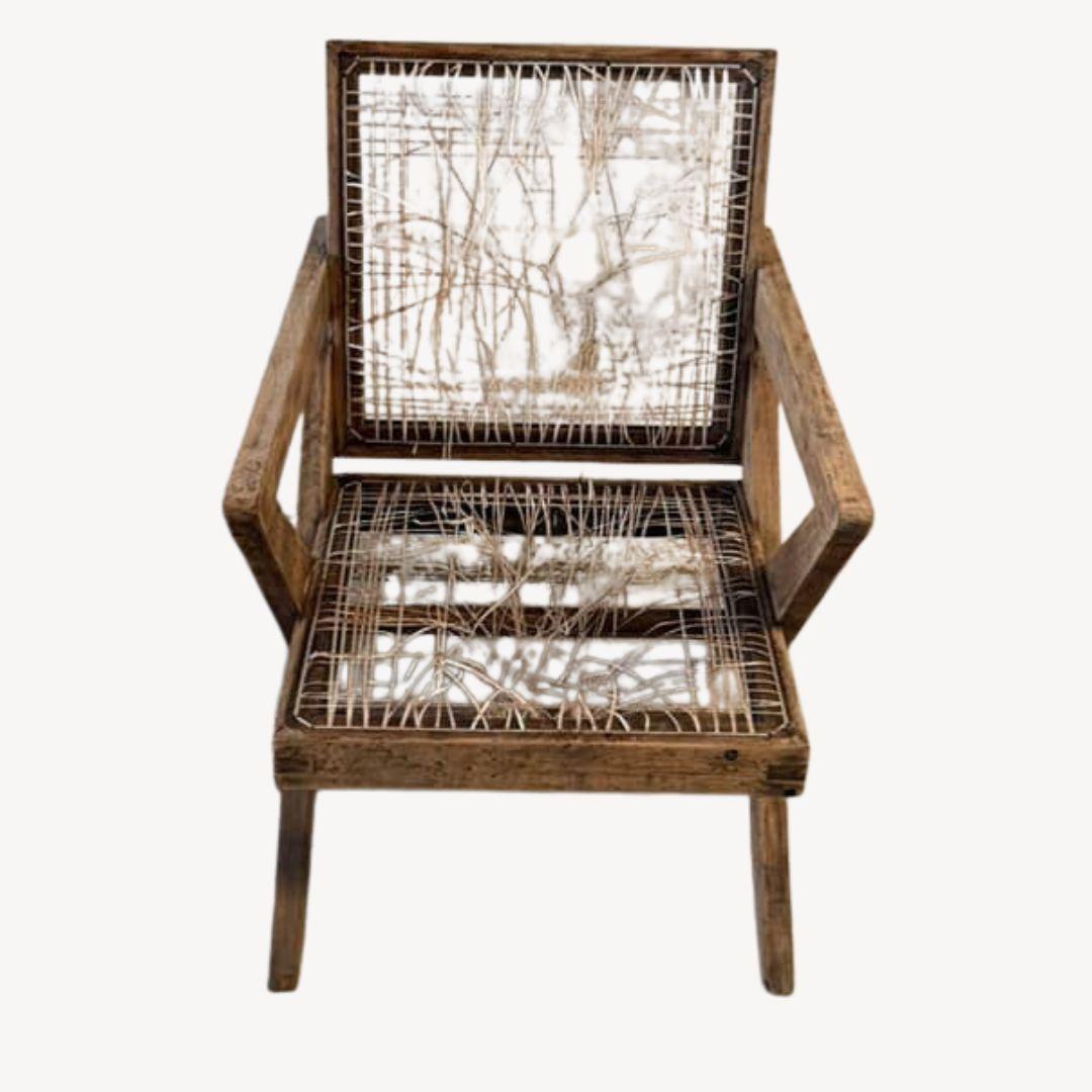 Satz von 4 Authentic Pierre Jeanneret X-Leg Lounge Chairs, Model No. PJ-SI-45-A (1956) im Angebot 1